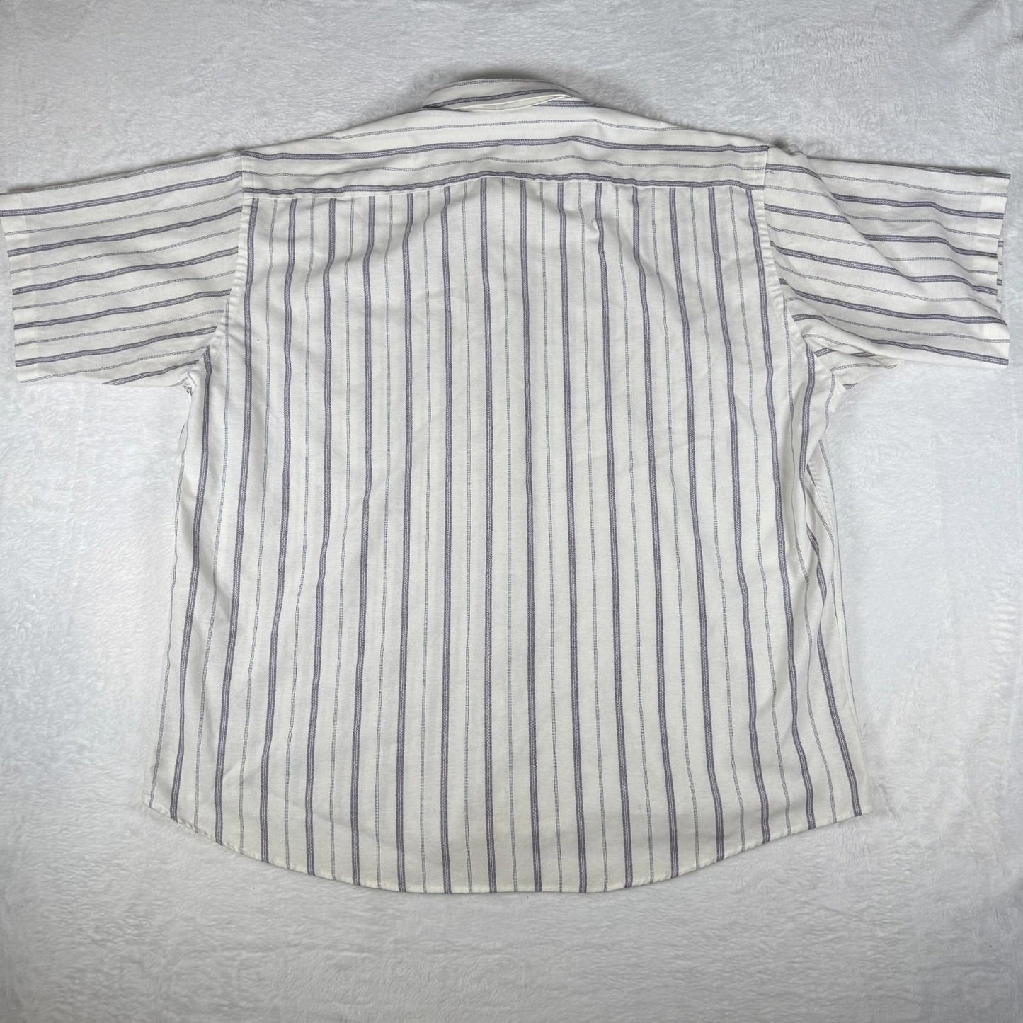 Manhattan Vintage Short Sleeve Shirt White Blue Striped