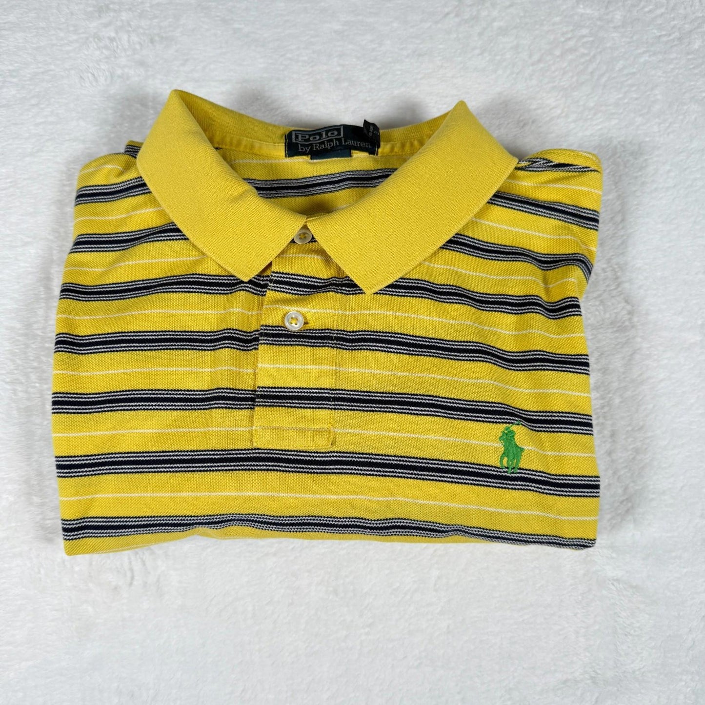 Vintage Ralph Lauren Polo Yellow Striped XL