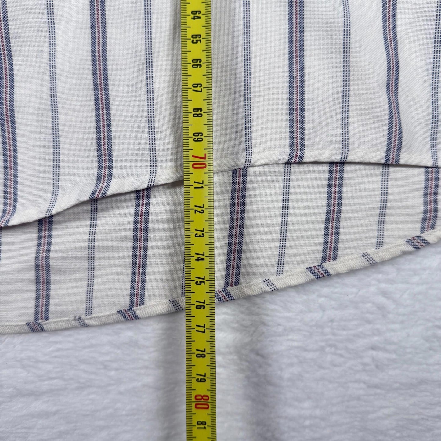 Manhattan Vintage Short Sleeve Shirt White Blue Striped
