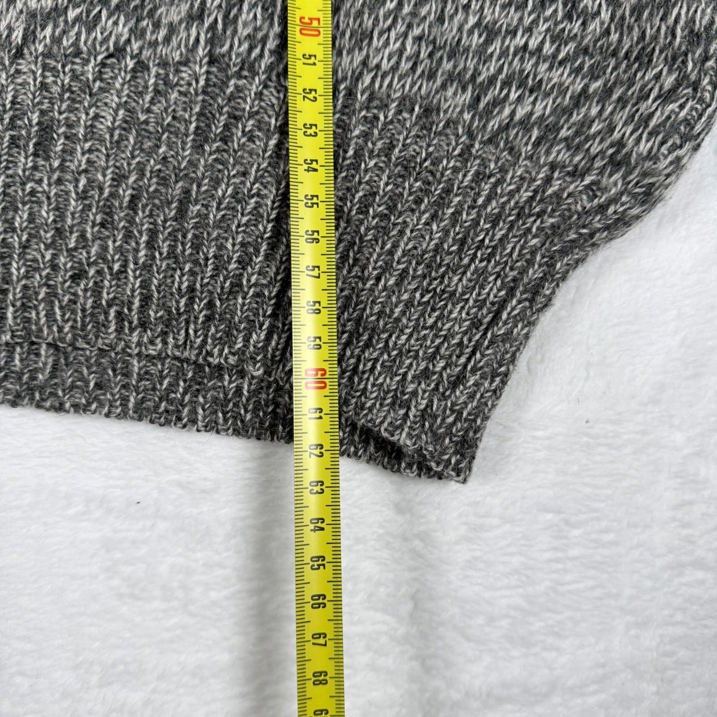 Vintage Ragno Knit Sweater Italian XL Grey Abstract 80s