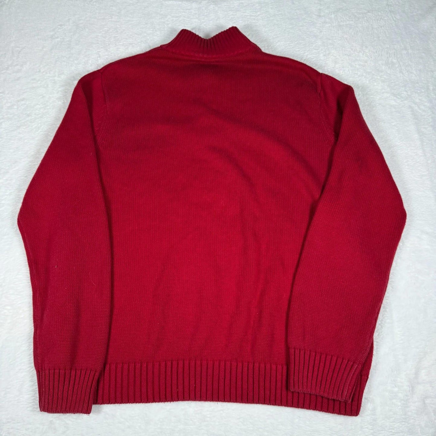 Chaps Knit Jumper Mens Large Red Fair Isle