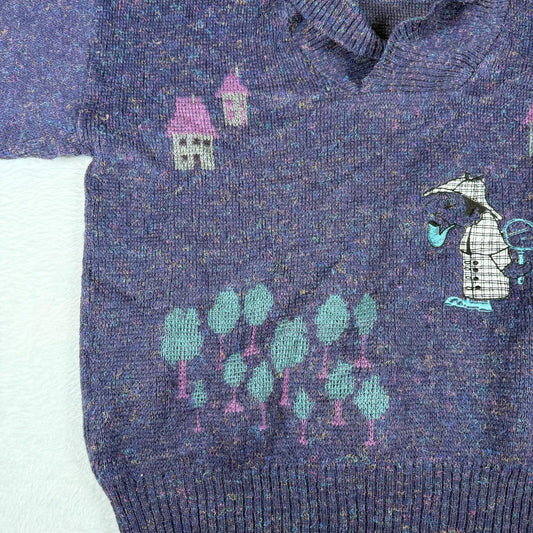 Vintage 80s 90s Italian Knit Top Large