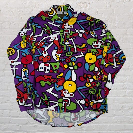 Loud Originals Shirt XL Bold Abstract 90s Style