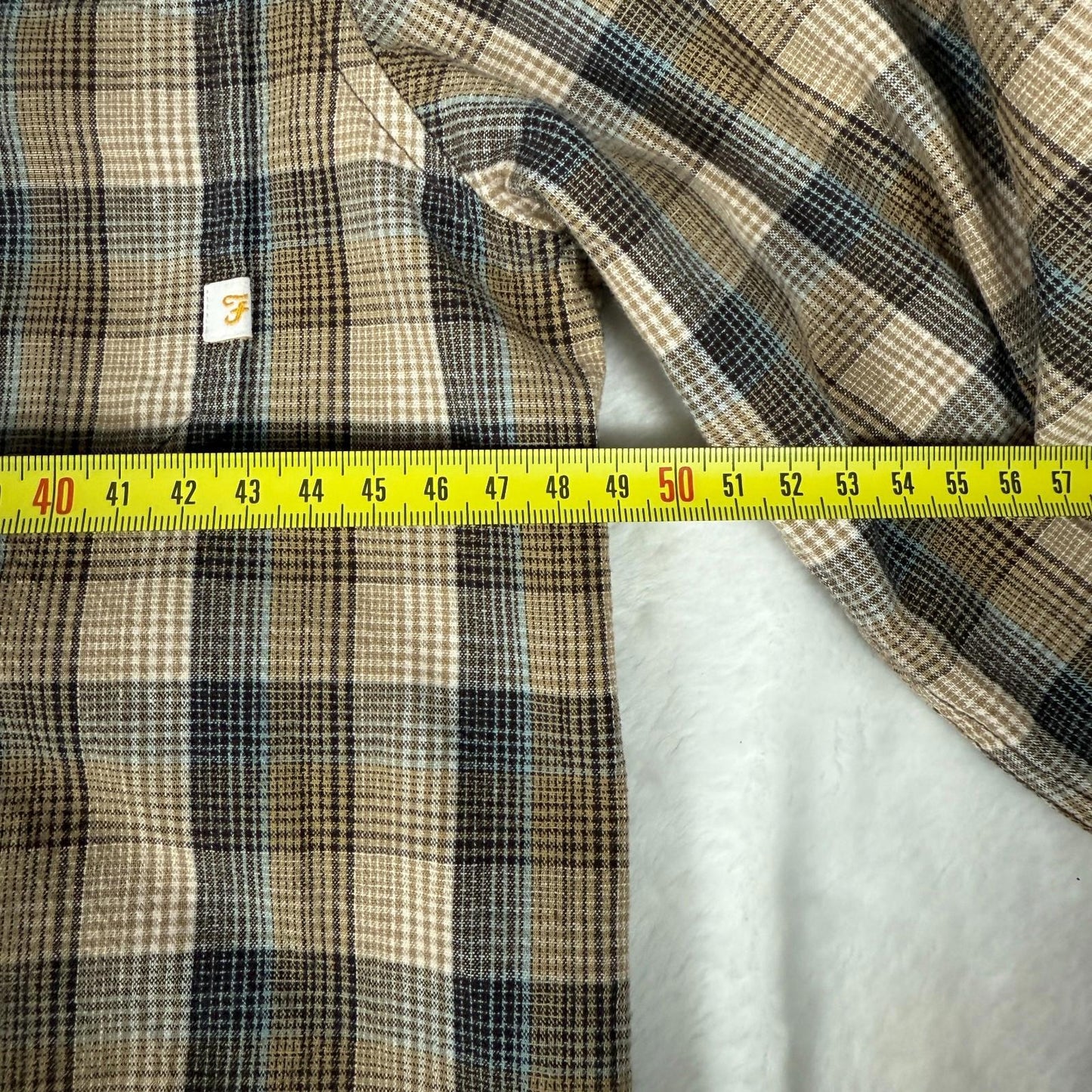Farah Long Sleeve Shirt Vintage Style Plaid Shirt