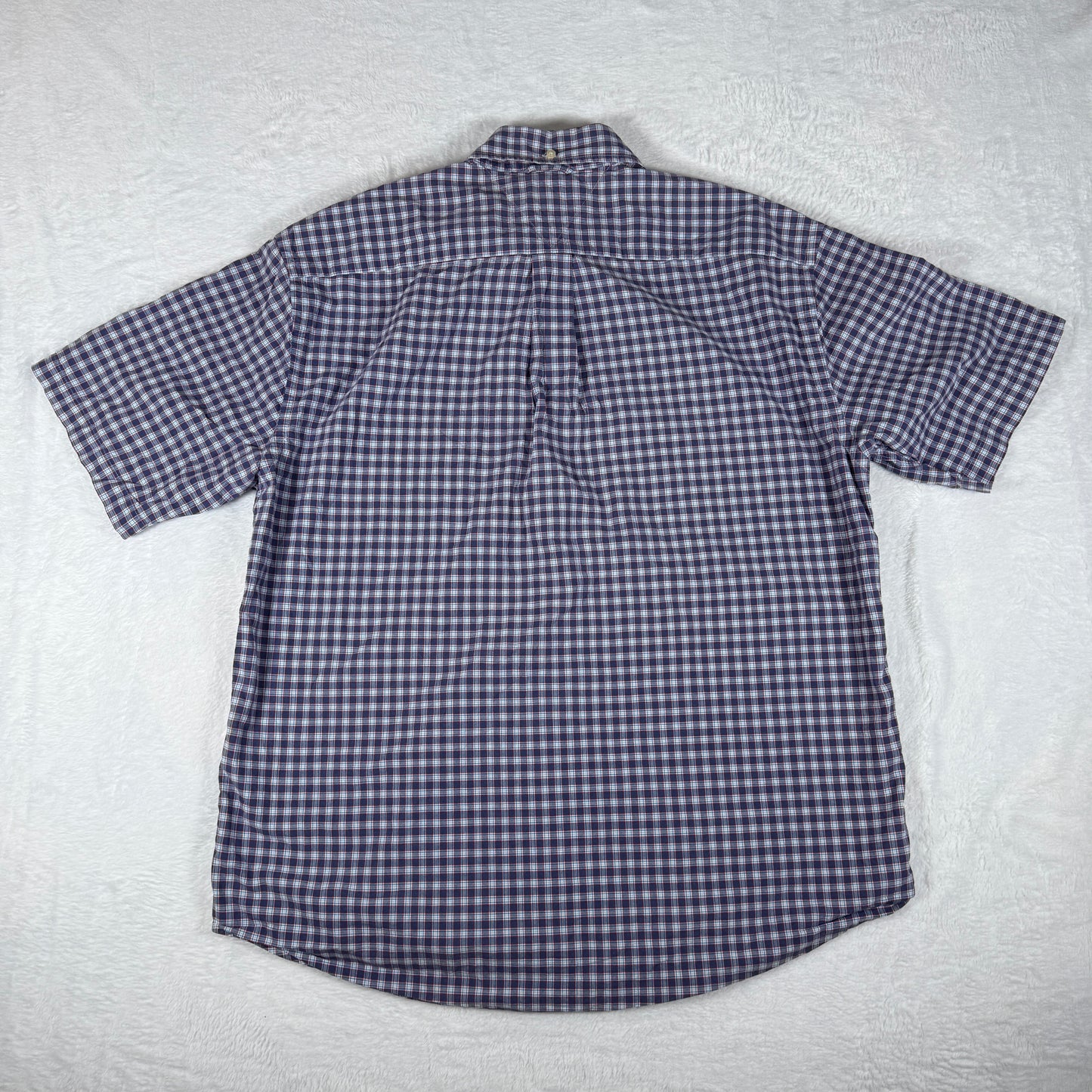 Tommy Hilgiger Blue Purple Plaid Short Sleeved Shirt