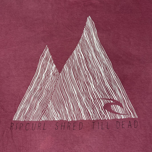 Rip Curl Shred Till Dead Red Graphic T-Shirt