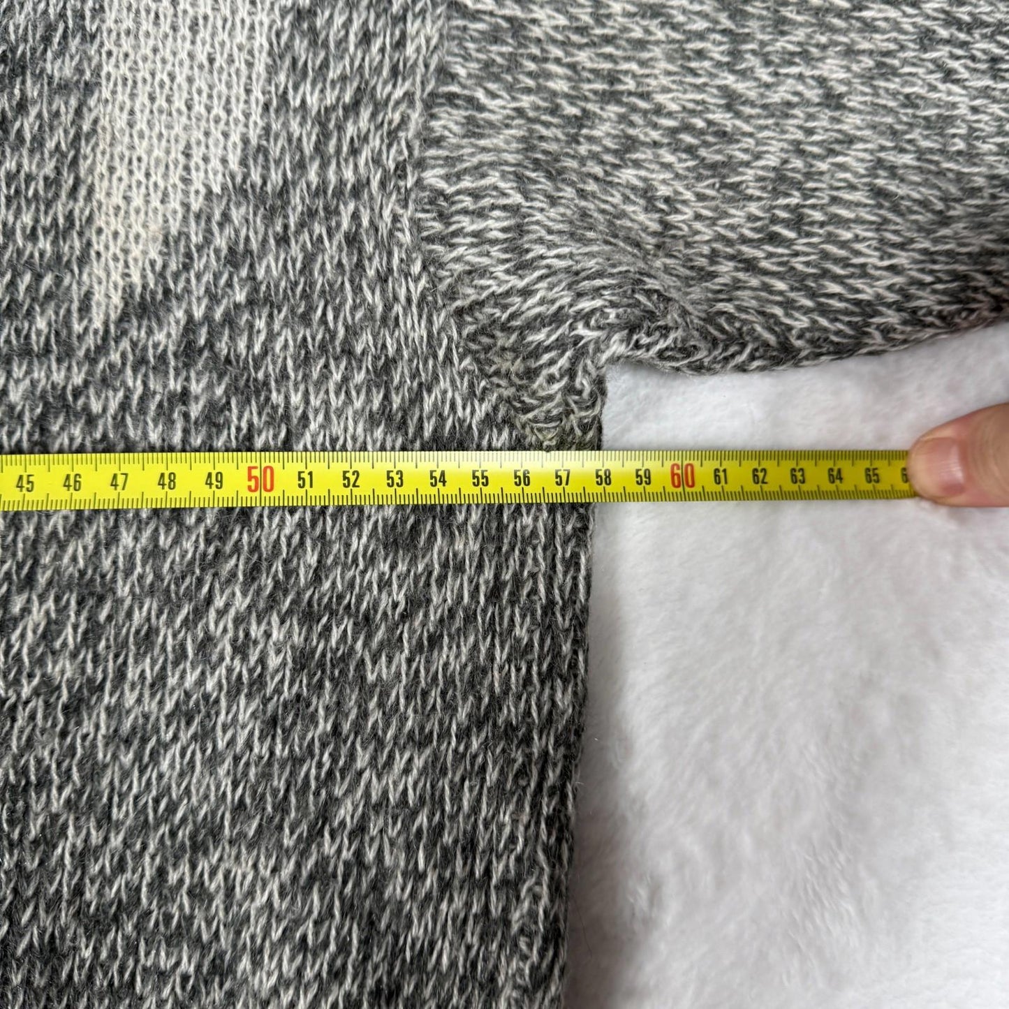 Vintage Ragno Knit Sweater Italian XL Grey Abstract 80s