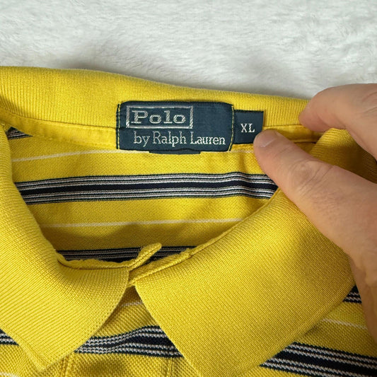 Vintage Ralph Lauren Polo Yellow Striped XL