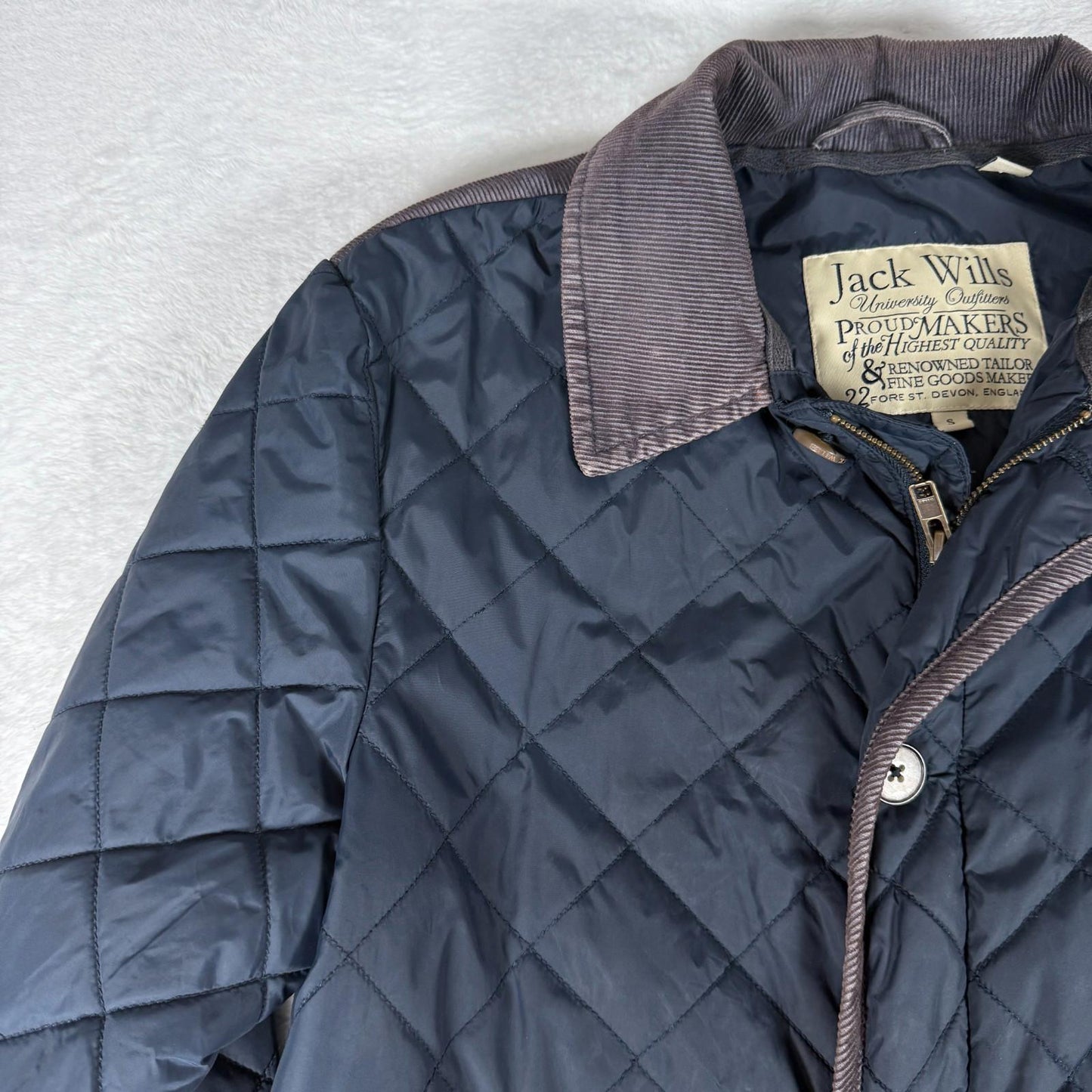 Jack Wills Mens Quilted Jacket Small Blue Padded Coat