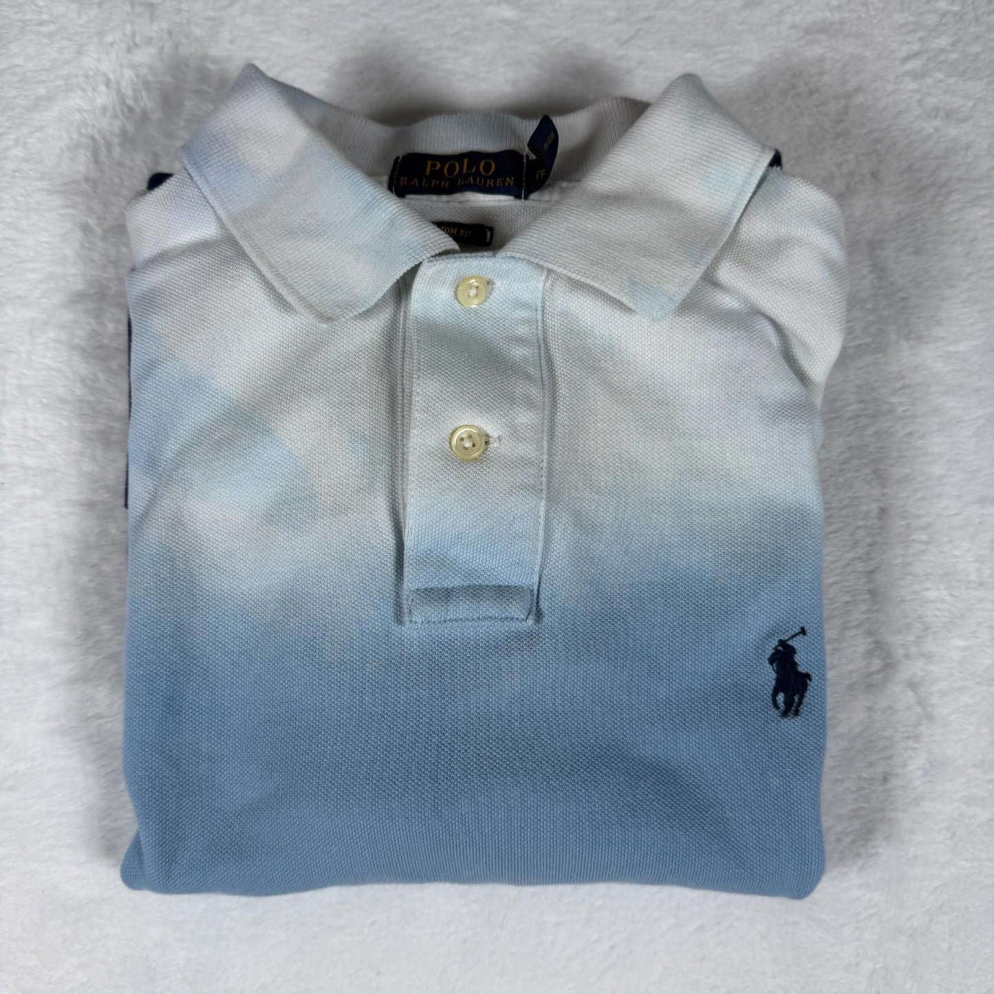 Ralph Lauren Polo Shirt Gradient Blue White Ombre