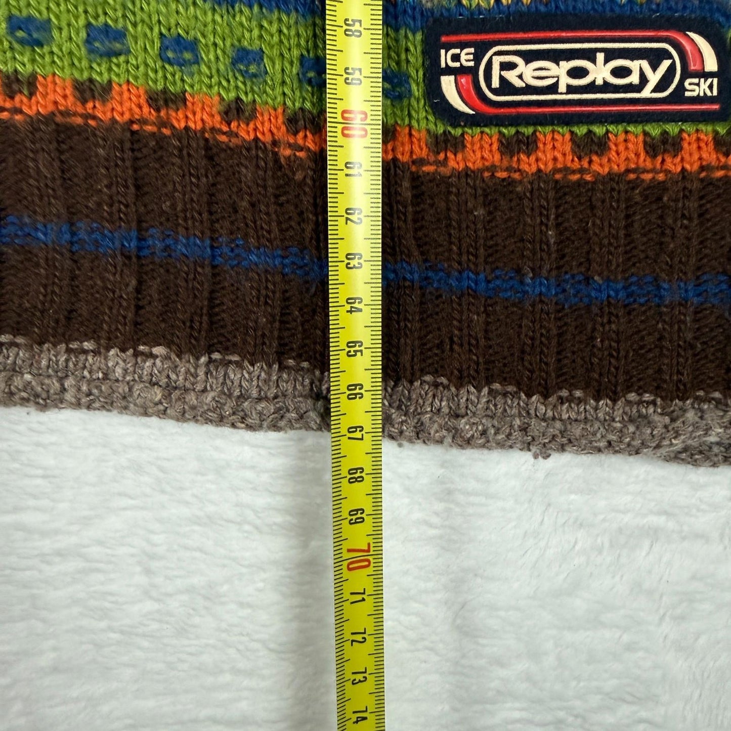 Vintage replay Ski Knit Jumper Mens XL MultiColour