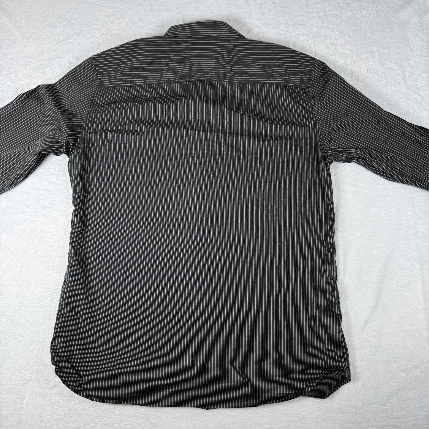 Mens Calvin Klein Shirt Black Grey Pinstripe