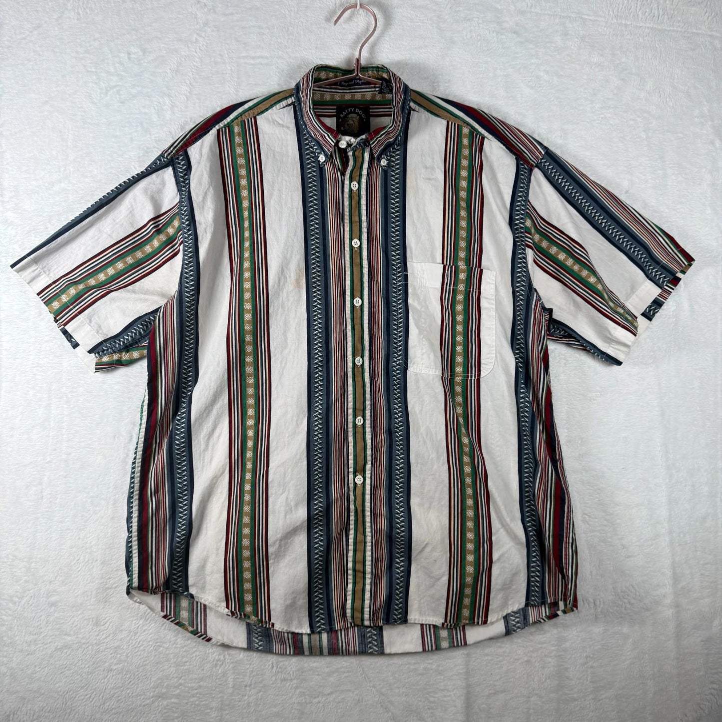 Salty Dog Short Sleeve Striped Shirt Vintage Style