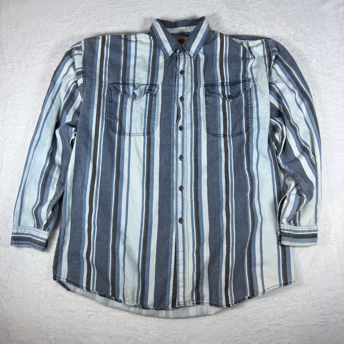 Cosi Classic Mens Striped Denim Shirt
