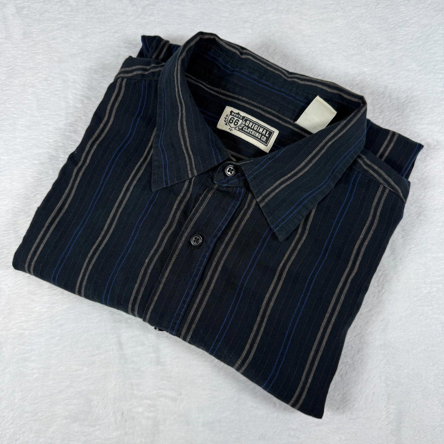 Route 66 Original Clothing Shirt 3XL Blue Striped