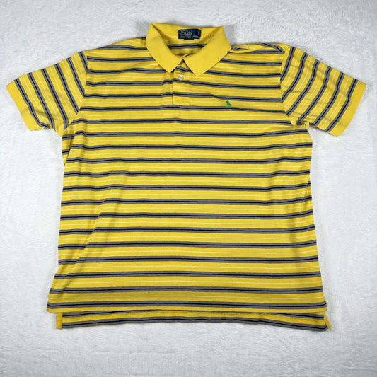 Vintage Ralph Lauren Polo Yellow Striped XL