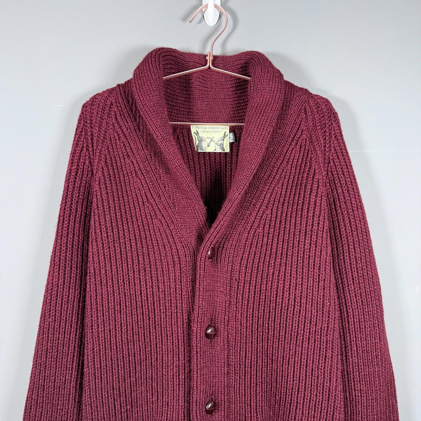 Peter Christian Wine Shawl Neck Cardigan Men’s Medium