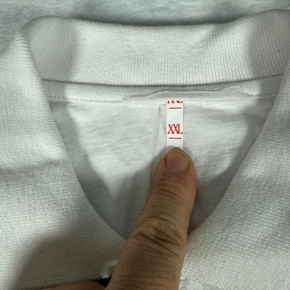 Men’s White Polo Shirt Abstract Design