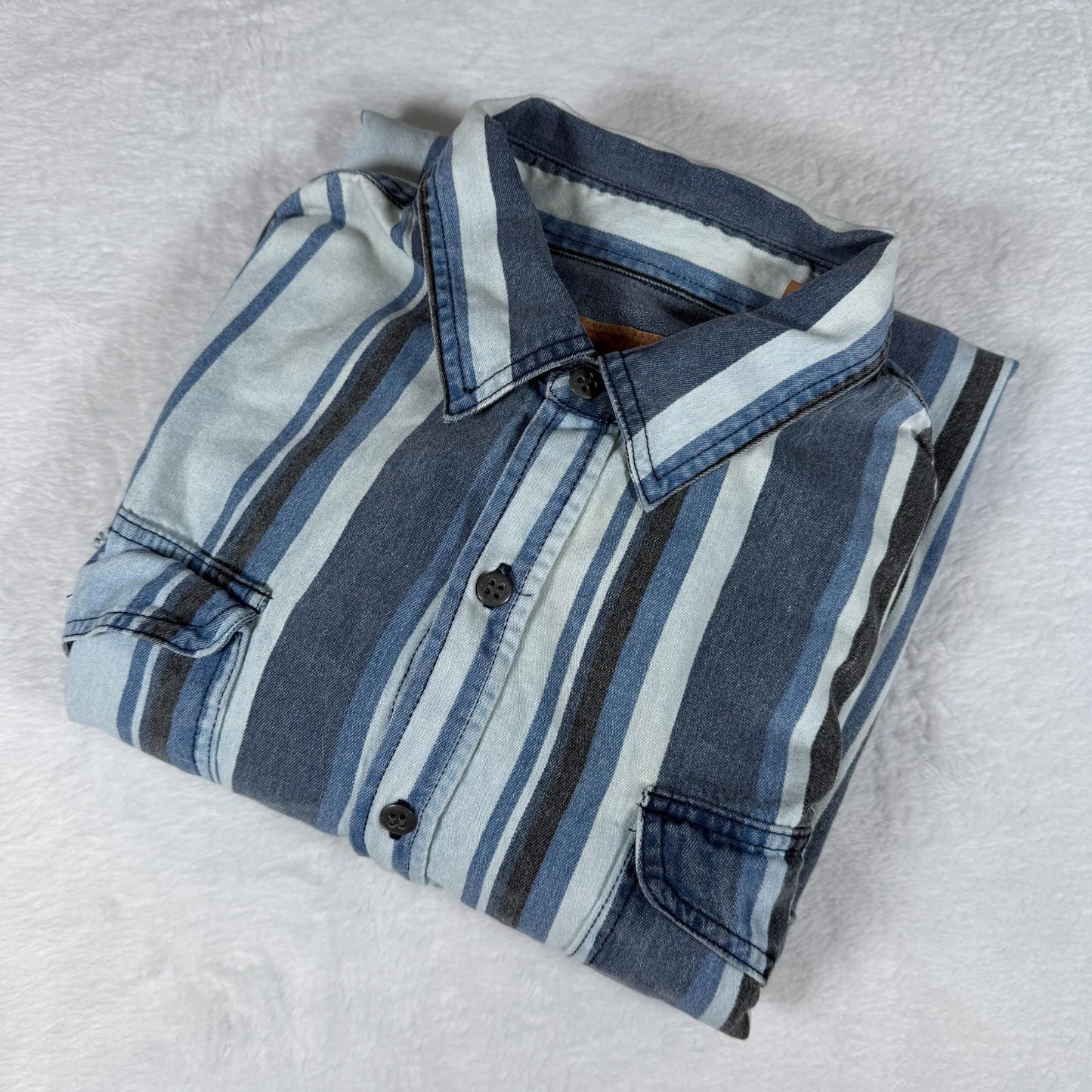 Cosi Classic Mens Striped Denim Shirt