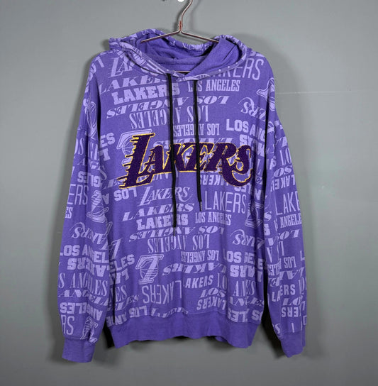 NBA LA Lakers Hoodie Large Purple Spell Out