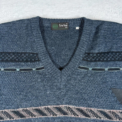 Tris Line Vintage V-Neck Sweater