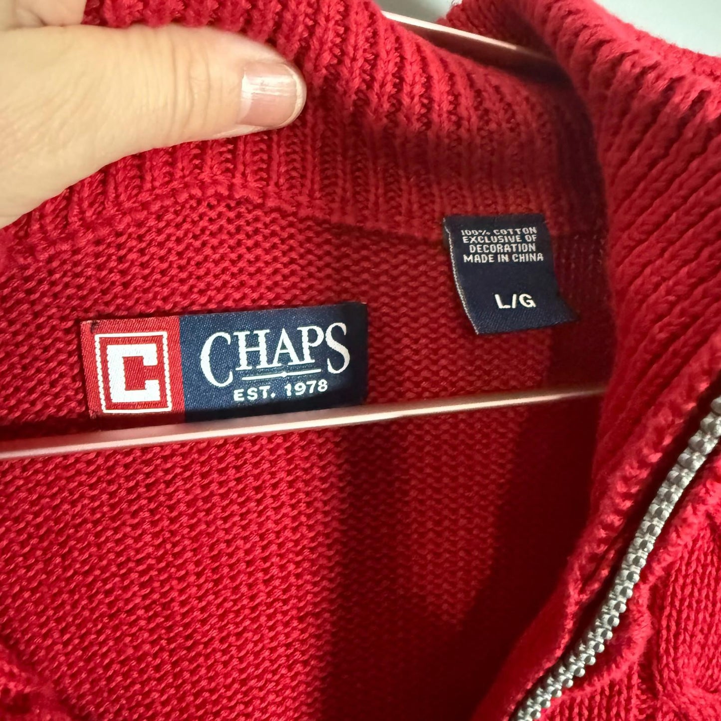 Chaps Cable Knit 1/4 Zip Sweater
