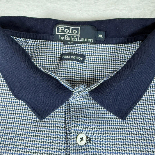 Vintage Polo Ralph Lauren Polo Navy Collar Blue Check