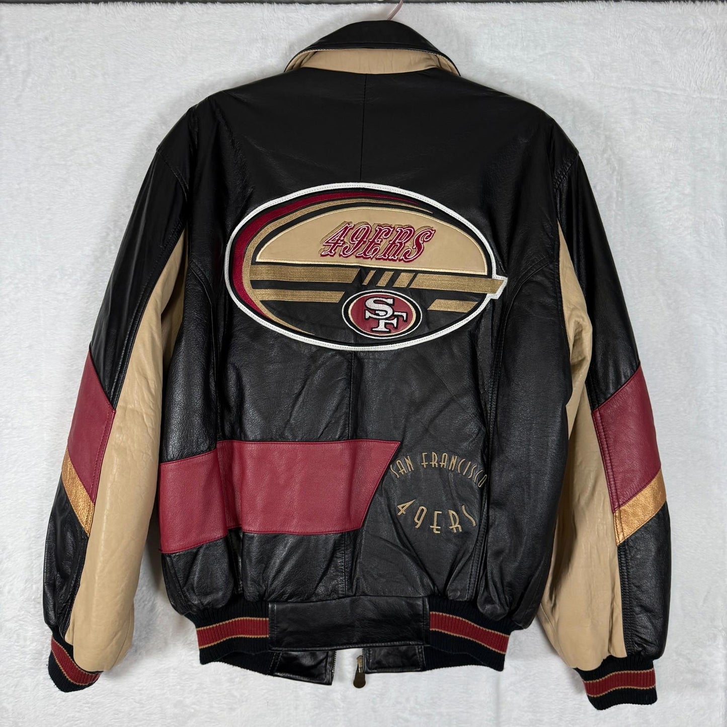 Vintage San Francisco 49ers Leather Jacket Carl Banks G-III