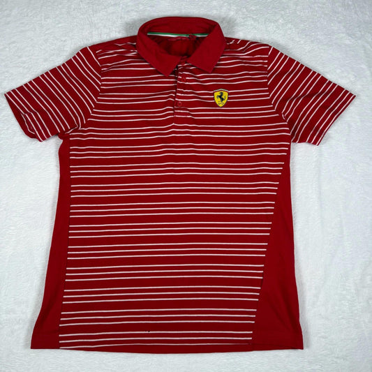 Official Ferrari Polo Shirt Mens Medium Red