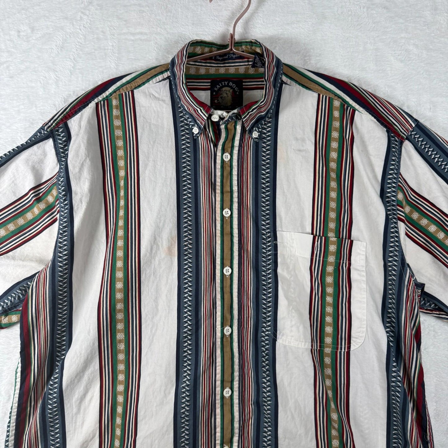 Salty Dog Short Sleeve Striped Shirt Vintage Style