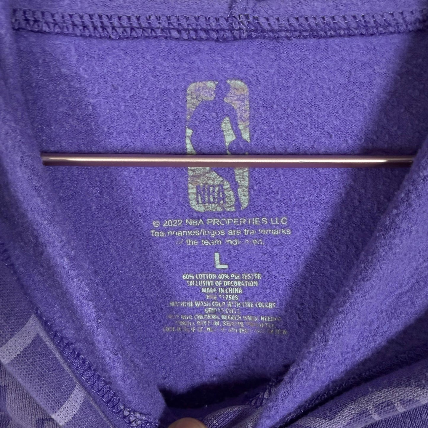 NBA LA Lakers Hoodie Large Purple Spell Out