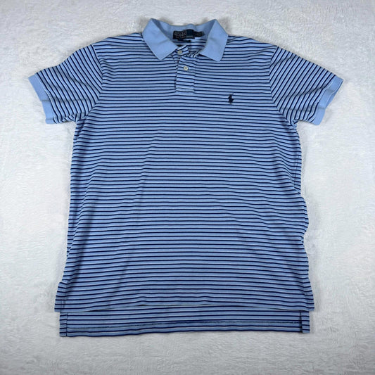 Vintage Ralph Lauren Polo Shirt Blue Black Stripe
