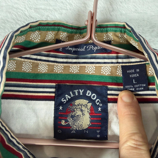 Salty Dog Short Sleeve Striped Shirt Vintage Style