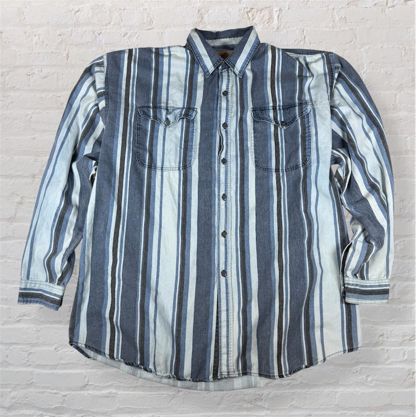 Cosi Classic Mens Striped Denim Shirt