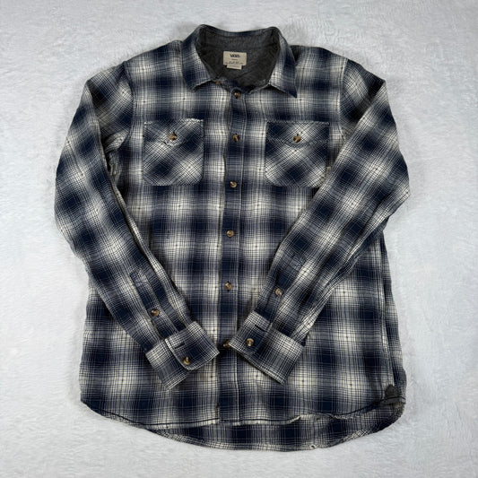 Vans Blue White Plaid Long-Sleeve Shirt