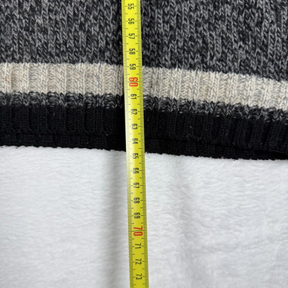 Men’s 1/4 Zip Knit Sweater Grey Black Large