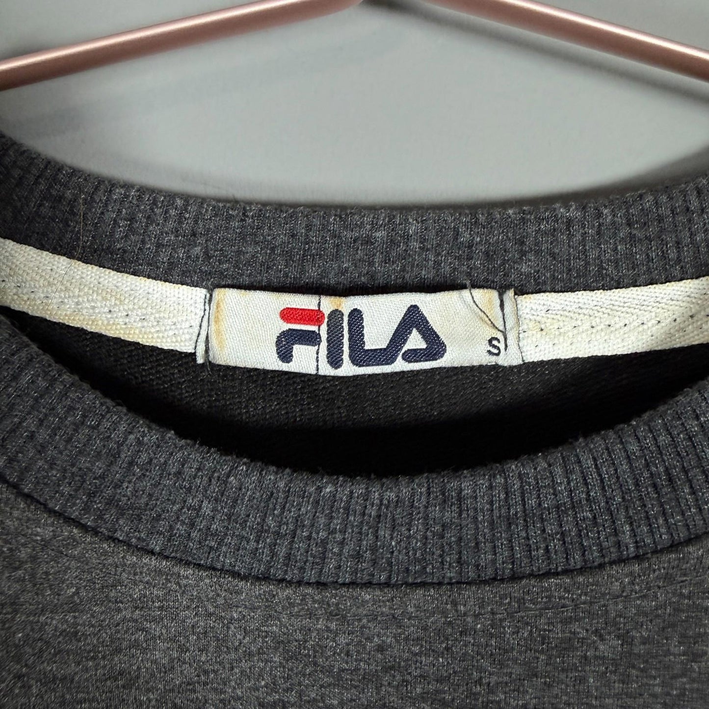Vintage Fila Sweatshirt Grey Red White Logo