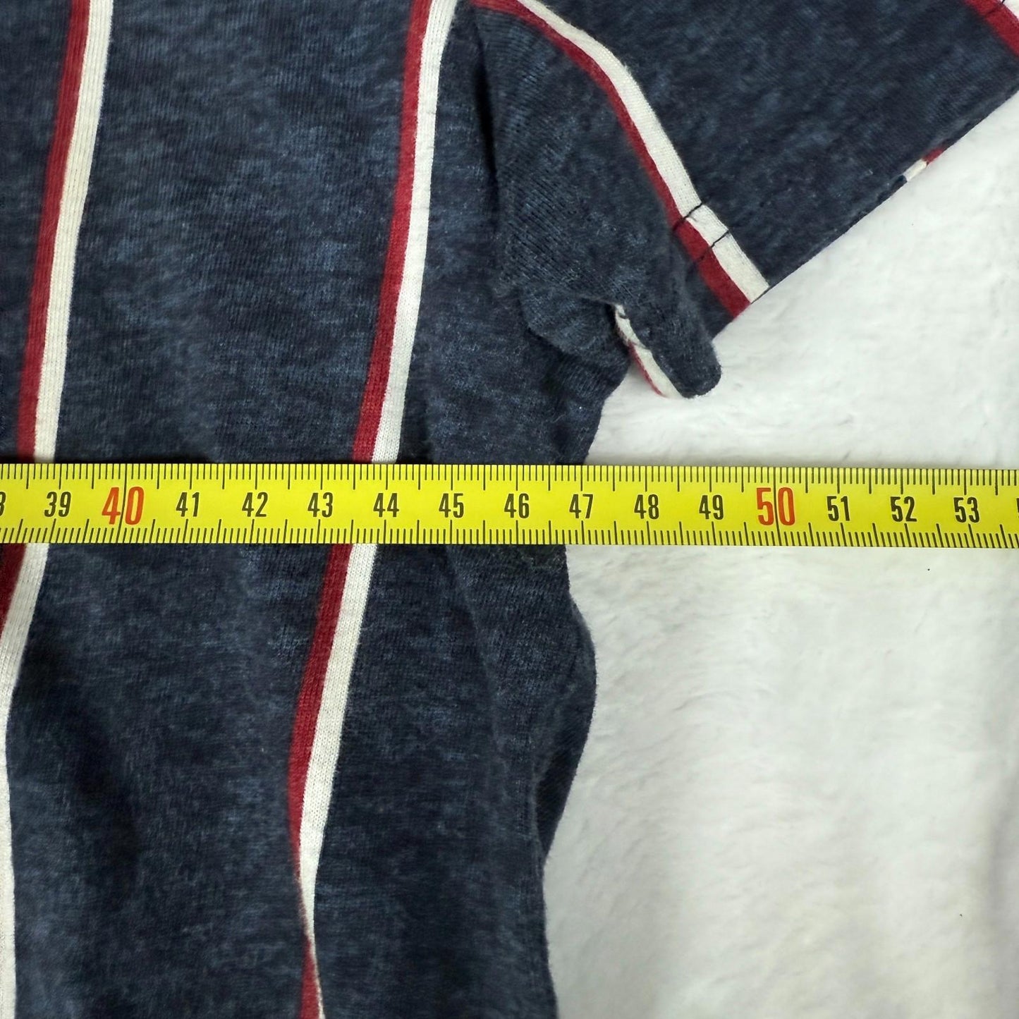Hollister California Men’s TShirt Small Navy Stripe Spell Out
