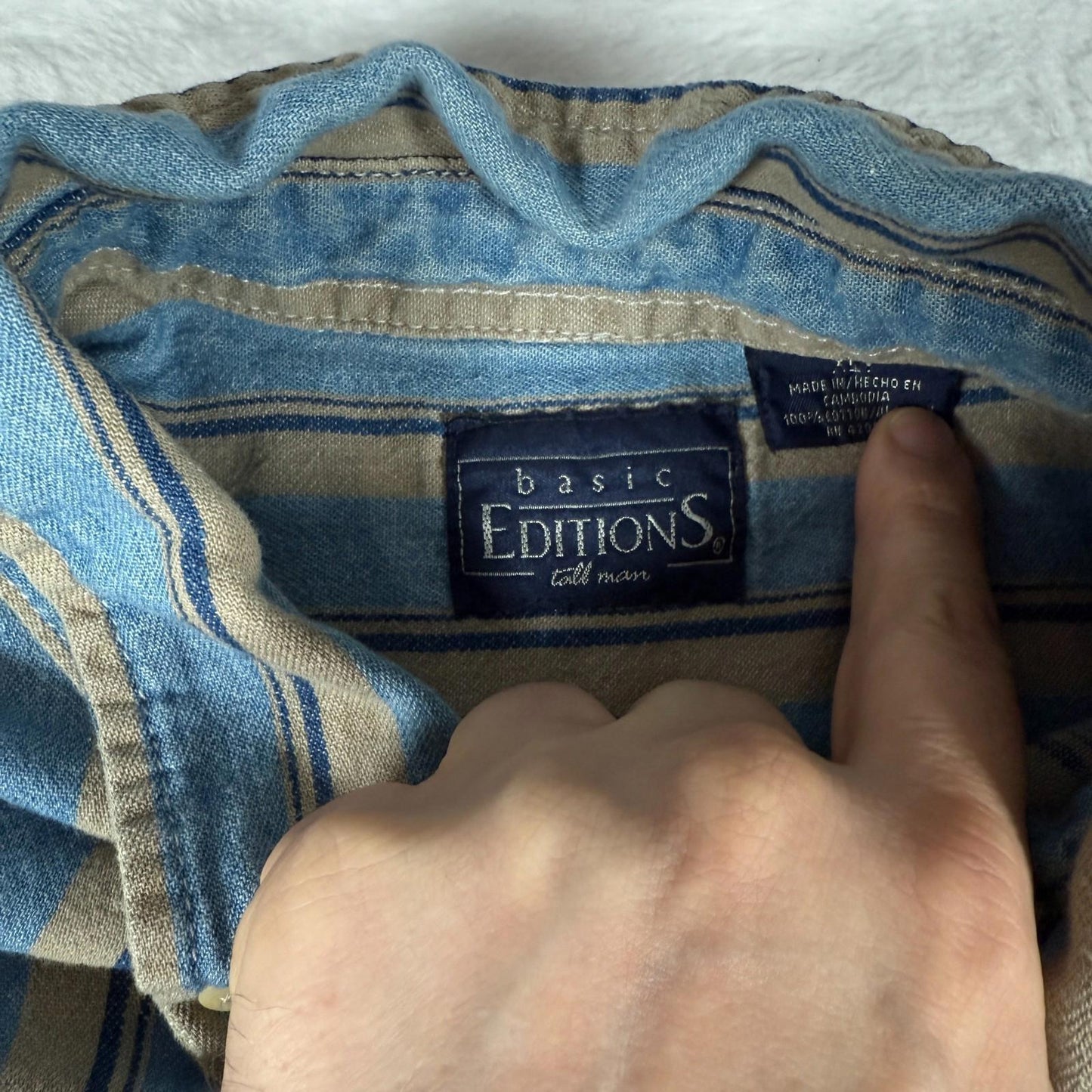 Basic Editions Vintage Shirt Striped Tall Man