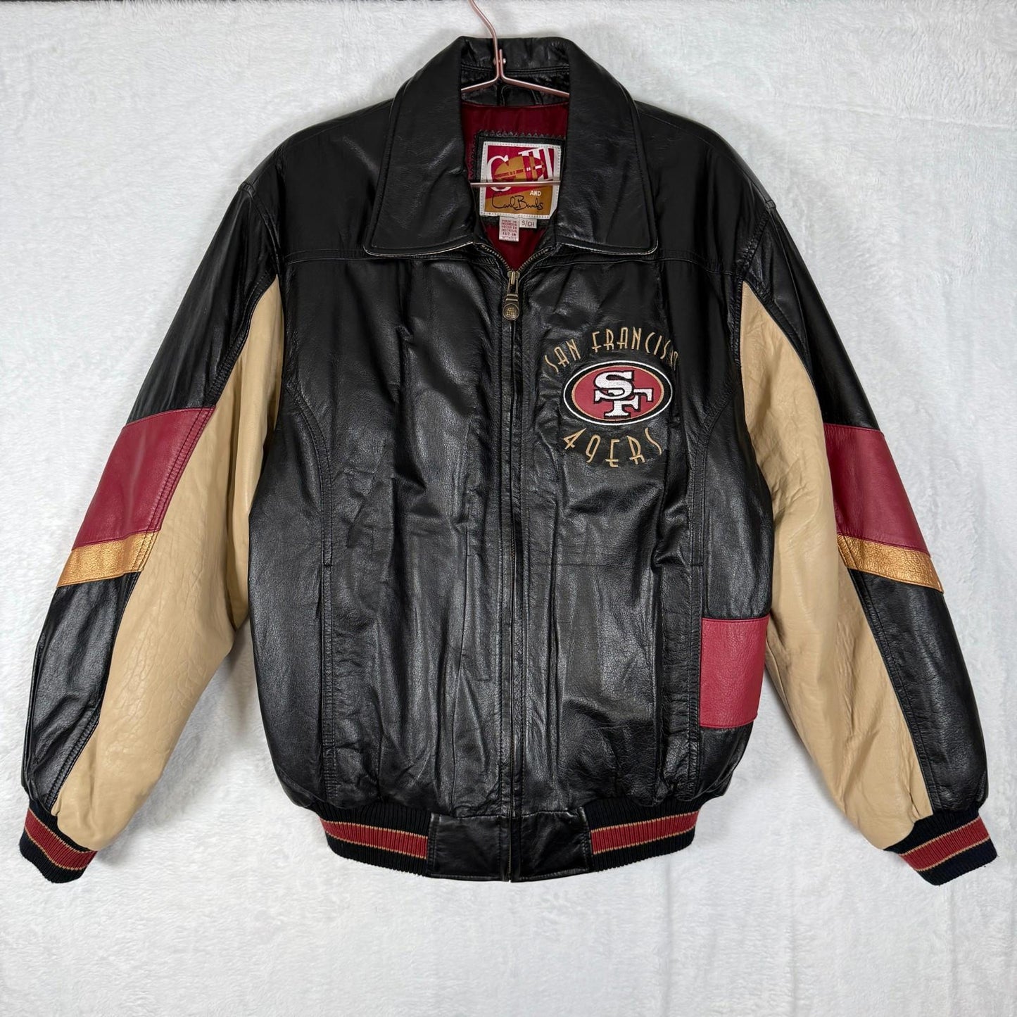 Vintage San Francisco 49ers Leather Jacket Carl Banks G-III