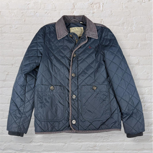 Jack Wills Mens Quilted Jacket Small Blue Padded Coat